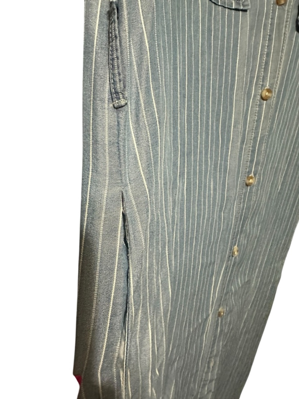 Velvet Heart Blue Striped Button-Down Maxi Shirt Dress Size M - Picture 7 of 8